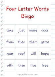 It's also true that they can be some of the best words to play in your . Four Letter Words Bingo