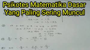 Psikotes Matematika Dasar Youtube
