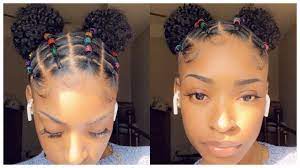 Messy hairstyle tutorial step by step. Two High Buns With Rubber Bands On Short Natural Hair Twa Ft Better Lengths Youtube