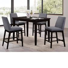 Domum 5pc Dining Set Black Gray Home Source Industries Counter Height Dining Room Tables Dining Table In Kitchen Wood Dining Table