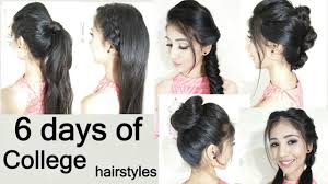 College is the time when one can finally say goodbye to the uniform and style themselves with what they like. Everyday Hairstyle College Girls Hairstyle 6 Days Of College Hairstyles Youtube