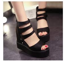 Black And White Wedges Heels Pin On Clothing