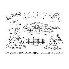 planche de tampon clear paysage d hiver pour scrapper christmas landscape viva decor stamp coloriage flamant rose