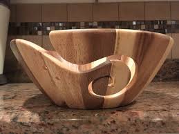 Extra Large Wooden Yarn Bowl Handmade Acacia Wood 13 25 Inches X 5 Inches Wooden Yarn Bowl Yarn Bowl Handmade Bowl