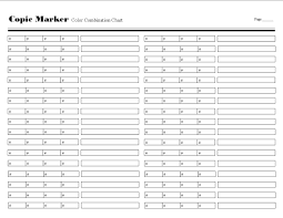 Copic Marker Color Combination Chart Printable Template