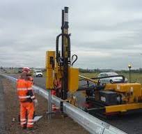 ORTECO hydraulic guardrail post pile driver - Pajot equipment