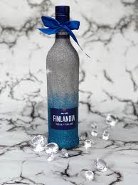 From play dates to parties. Glitter Finlandia Vodka Bottle Bling Bottles Liquor Bottles Glitter Projects