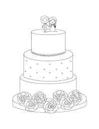 Wedding cake coloring pagesjust want share this round wedding cake for coloring and printing. Printable Wedding Cake Coloring Page