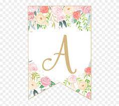 Alphabet banner mint and gold | free printable letters for banners | free printable. Flower Banner Printable Floral Happy Birthday Banner Printable Hd Png Download 612x792 6909188 Pngfind