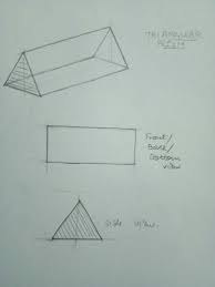 Draw your vanishing lines then add the back edge of the pyramid base, just judging by eye how far back it ought to go. 3d Isometric And Orthographic Views Of Triangular Prism Triangular Prism Isometric Drawing Orthographic Drawing