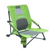 Camping Chairs Strongback Low Gravity Beach Chair With Builtin Lumbar Support Lime Green And Grey Mesh Check Folding Beach Chair Beach Chairs Outdoor Seat