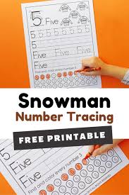 free printable winter preschool number tracing worksheets