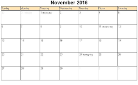 November 2016 Calendar With Holidays Google Search Printable Calendar 2016 Printable Calendar September Calendar