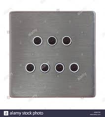 Illuminated Light Switch On Isolated White Background Stock Photo Alamy