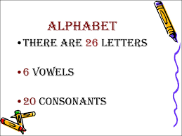 You could also use them for any crafts you want to personalize with someone's name, … Alphabet 26 Letters 6 Vowels 20 Consonants Online Presentation