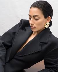 Conie Vallese shot by Thomas Slack in AGMES SS18 Large Gia Earrings in 18k  Gold Vermeil