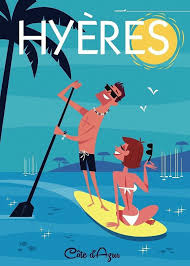 Hyeres Vintage Poster Design Art Deco Posters Retro Poster