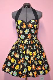 Pikachu Eevee Charmander Pokemon Dress Black Dress Romper Dresses Fashion