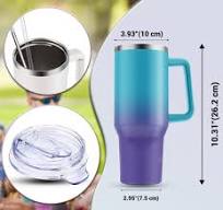 Copo de 1,134 g com alça e canudo com tampa - Caneca de café ...