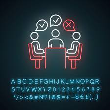 They can be large letters (abc) or small letters (abc). Group Administered Survey Neon Light Icon Opinion Polling Social Research Feedback Customer Satisfaction Voting Glowing Sign With Alphabet Numbers And Symbols Vector Isolated Illustration 4438333 Vector Art At Vecteezy
