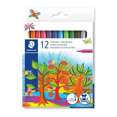 12 feutres de coloriage - Pointe moyenne -  Staedtler