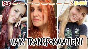 When you want them out th. Bleaching My Bright Red Hair To Blonde Yikes Youtube
