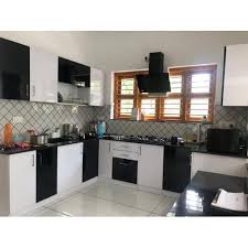 Modular Kitchen Brown L Shaped Modular Kitchen Manufacturer From Kozhikode