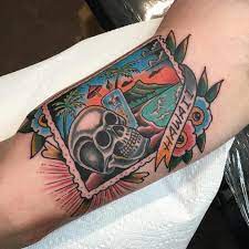 Postcard From Hawaii By Pantherfist13 At 1pointtattoo In Honolulu County Hawaii Postcardfromhawaii Postcard Hawaii Skull Beach Pantherfis Nieuwe Tattoos