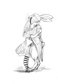 Alice In Wonderland Cartoon Black And White Alice And The White Rabbit By Chris Riddell From The Book 100 Hug In 2020 Alice In Wonderland Drawings Alice In Wonderland Illustrations Alice And Wonderland Tattoos
