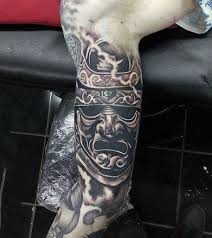 'rectitude is one's power to decide upon a course of conduct in accordance with reason, without wavering; Top 103 Samurai Mask Tattoo Ideas 2021 Inspiration Guide