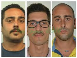 Arrestati per rapina dalla Polizia Angelo Ventura, Salvatore Barrera e  Mario Benenati