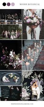 Black And Purple Wedding Theme Moody Botanical Black Purple Wedding Inspiration Purple White Wedding Wedding Theme Colors Dark Purple Wedding