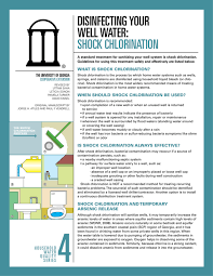 Dec 17, 2012 · shock chlorination is the process by which home water systems such as wells, springs, and cisterns. Disinfecting Your Well Water Shock Chlorination