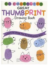 My Nieces Came Over Last Week And We Made Thumbprint Cards With Inspiration From Ed Emberley 39 S Books He Had Id Thumbprint Art Fingerprint Art Ed Emberley