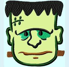 Cute Frankenstein Monster Face APPLIQUE Embroidery Designs INSTANT DOWNLOAD 