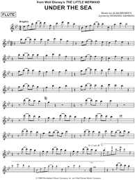 Under The Sea From The Little Mermaid Sheet Music Flute Solo In Bb Major Download Print Flute Sheet Music Sheet Music Saxophone Sheet Music