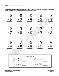Use the free math printables in muffin tins or use them to make counting containers. Touch Dot Math Worksheets Novocom Top