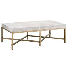 The table is made of steel, nickel. Blu Home Strand Shagreen Coffee Table White Meadow Blu