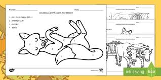 Era odată o vulpe vicleană, ca toate vulpile. Ursul PÄcÄlit De Vulpe ColoreazÄ DupÄ Codul Numerelor