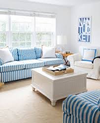 Striped Sofa Ideas For A Coastal Nautical Beach Style Living Room Design Coastal Living Rooms Beach Style Living Room Furniture Living Room Designs