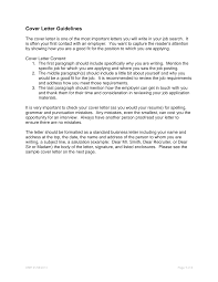 cover letter guidelines