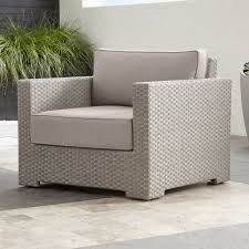 Ventura Quartz Lounge Chair With Silver Sunbrella Cushions Crate And Barrel Wicker Patio Furniture Sunbrella Cushions Furniture