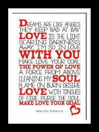 The Power Of Love Lyric Prints Lyrics The Power Of Love