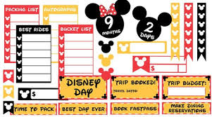 This not only is a useful printable diy, but also makes a great gift idea! Free Printable Disney Vacation Planner Stickers Countdown Functional Stickers Lovely Planner