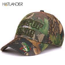 Hatlander Outdoor Camouflage Caps Summer Sun Fishing Hat Sport Curved Casquette Embroidery 3d Letter Fish Camo Base Fishing Hat Baseball Caps Mens Baseball Cap
