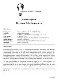 El salvador workforce development program. Job Description Finance Administrator Pdf Engineers Without