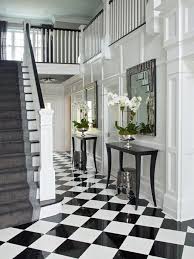 Black And White Checkered Home Decor Account Suspended White Tile Floor Foyer Flooring Tiled Hallway