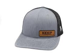 Cameron Hanes Custom Curved Trucker Hat Branded Bills Leather Patches Leather Cameron Hanes