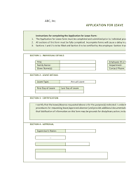 Taking leave without a leave application is like digging your own grave. Application Leave Form Online