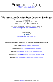 Pdf Elder Abuse In Long Term Care Types Patterns And Risk Factors